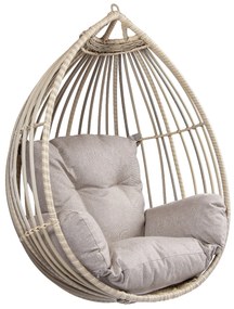 Závesné ratanové kreslo VALETA žlto-sivé bez stojana