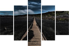 Obraz drevenej cesty za súmraku (150x105 cm)