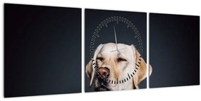 Obraz labradora (s hodinami) (90x30 cm)