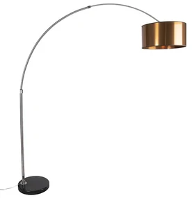Oblúková lampa oceľový tienidlo meď 50 cm - XXL