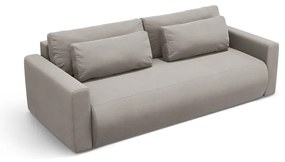 Svetlosivá zamatová rozkladacia pohovka s úložným priestorom 238 cm Belfast – Cosmopolitan Design