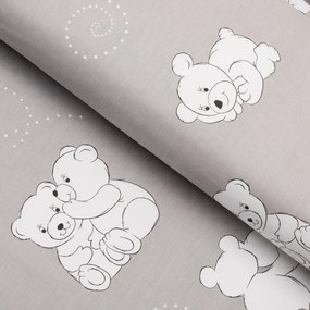 Biante Detské bavlnené posteľné obliečky do postieľky Sandra SA-733 Zamilované ľadové medvede na svetlo sivom Do postieľky 90x140 a 50x70 cm