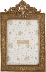 Zlatý antik fotorámik s kvetmi a ornamentmi - 17*2*26 cm / 13*18 cm
