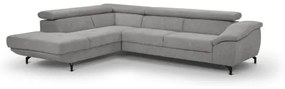 Rozkladacia rohová sedacia súprava BRESCIA L s úložným priestorom, ľavá, sivá