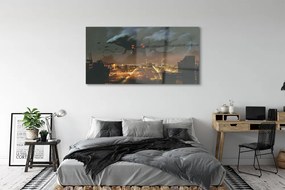 Obraz plexi Mesto v noci dym monštier 140x70 cm
