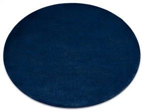 Koberec okrúhly prateľný POSH Shaggy, plyšový, protišmykový, tmavo modrý