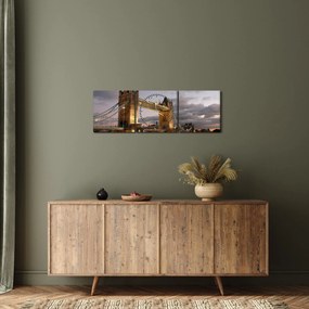 Obrázok - Tower Bridge v noci (s hodinami) (90x30 cm)