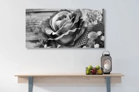 Obraz elegantná vintage ruža v čiernobielom prevedení Varianta: 120x60