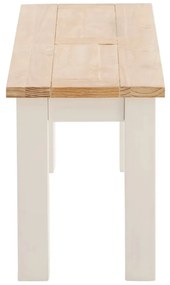 furniture-nabytek.cz - Masívna lavička Capera z borovice a MDF, lakovaná, biela/hnedá – 134×35×45 cm