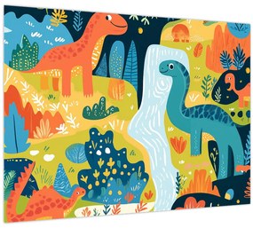 Obraz - Veselí dinosaury (70x50 cm)