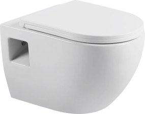Erga Astrid, závesná WC misa 510x360x360mm, Rimless + toaletné sedadlo s pomalým zatváraním, biela, ERG-V03-ASTRID-RIM-WH