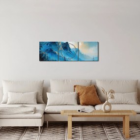 Obraz - Maľba hôr (s hodinami) (90x30 cm)