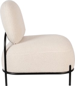 Krémové kreslo z textílie buklé Polly – White Label