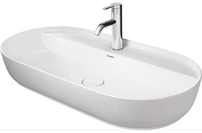 DURAVIT Luv oválna umývadlová misa s otvorom, bez prepadu, 800 x 400 mm, biela/biela matná, 0380802600