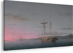 Obraz - Fitz Henry Lane, Lumber Schooners at Evening on Penobscot Bay, reprodukcia (90x60 cm)