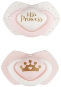 Canpol Babies Sada 2 ks symetrických silikónových cumlíkov, 0-6m +, Little princess, ružov