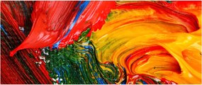 Obraz - Modrenie abstrakcie štetcom (120x50 cm)