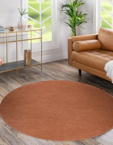 Okrúhly koberec SOFTY Jednofarebný, terakota