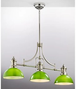 Jupiter 2072 - Luster na tyči PLATINO 3xE27/15W/230V zelená/lesklý chróm