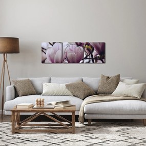 Obraz - Magnolie (s hodinami) (90x30 cm)