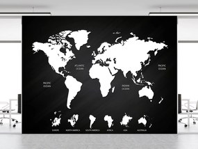 Gario Fototapeta Čiernobiela mapa sveta Materiál: Vliesová, Rozmery: 200 x 140 cm