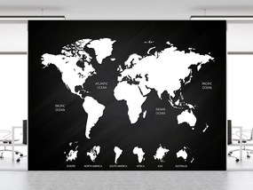 Gario Fototapeta Čiernobiela mapa sveta Materiál: Vliesová, Rozmery: 450 x 315 cm