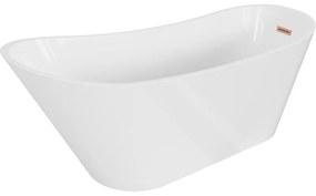 Mexen Alta, voľne stojaca vaňa 170 x 75 cm, biela, medený matný prepad, 52141707500-65