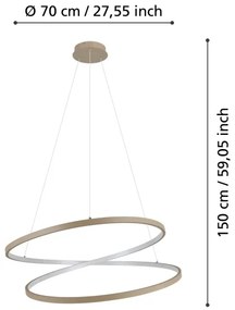 Eglo 901141 - LED Luster na lanku RUOTALE LED/42W/230V 3000K béžová