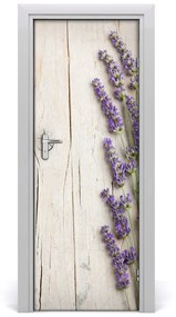 Fototapeta na dvere levanduľa drevo 85x205 cm