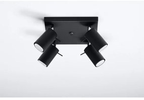 Sollux SL.0094 - Bodové svietidlo RING 4 4xGU10/10W/230V čierna