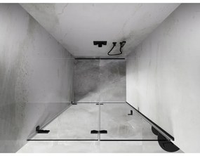 Mexen, Mexen Lunar-F ľavé sklápacie sprchové dvere 95 cm, transparentné, pištoľovo šedé kartáčované - 836-095-000-66-00-L