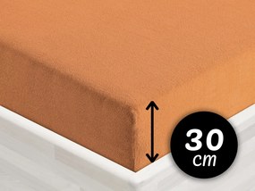 Froté napínacie prestieradlo na vysoký matrac FR-022 Okrové 100 x 200 - výška 30 cm