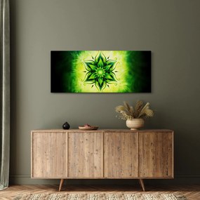 Obraz - Kvetinová mandala v zelenom pozadí (120x50 cm)