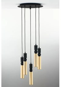 Jupiter 2017 - Luster na lanku ALAS 5xGU10/10W/230V zlatá/čierna