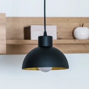Závesný luster VESPER na lanku 1xE27/15W/230 priemer 18 cm čierna/zlatá