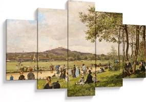 Obraz - French 19th Century, Race Course at Longchamps, reprodukcia (150x105 cm)