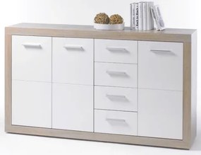 Komoda Cancan 3, dub sonoma/lesklá biela%