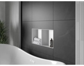 Mexen X-Wall-NR, polička na zapustenie pod obklad bez goliera 60 x 30 cm, biela, 1921603010S