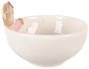 Biela keramická miska perníček dievča - 18 * 17 * 12 cm / 700 ml