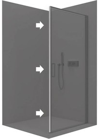 Cerano Porte, stenový profil 190 cm pre inštaláciu do niky pre dvere a zásteny Porte L/P, chrómová, CER-CER-476321