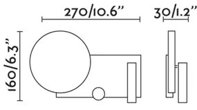 FARO 20066 - LED Stmievateľná nástenná lampička KLEE LED/10W/230V + LED/3W ľavá