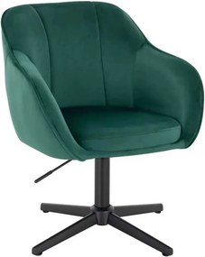 LuxuryForm DESIGN Stolička AVOLA VELUR na čiernom kríži - zelená