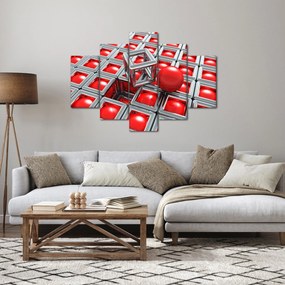 Obraz - 3D metalická abstrakcia (150x105 cm)