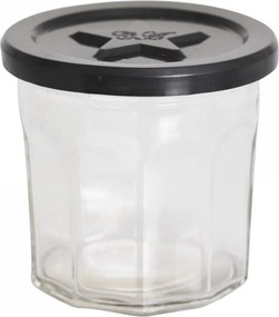 Sklenená dóza s čiernym viečkom French Jam - Ø 9*8,5 cm