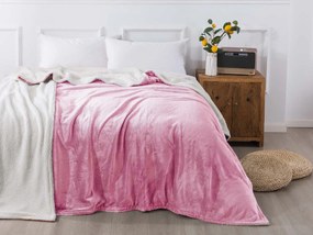 XPOSE® Mikroplyšová deka Exclusive s baránkom - ružová 140x200 cm