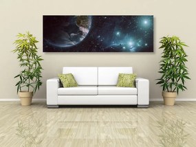 Obraz vesmír a zemeguľa - 135x45