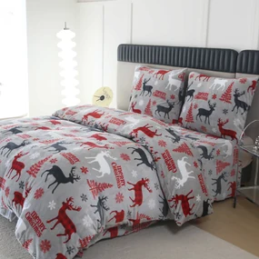 Obliečky mikroplyš MERRY CHRISTMAS DEER sivé Rozmer obliečky: 70 x 90 cm | 140 x 200 cm