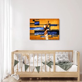 Sklenený obraz abstraktné maľby (70x50 cm)