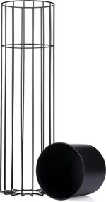 KOVOVÝ KVETINÁČ SO STOJANOM GLAM 70X20 CM ČIERNA