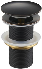 Click / clack zátka MEXEN - bez prepadu - retro čierna matná, 79910-79